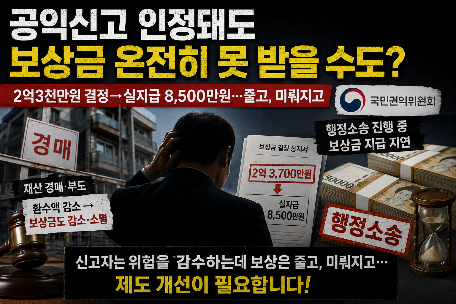“공익신고로 국가적 손해 막았지만, 보상금 깎였다” 