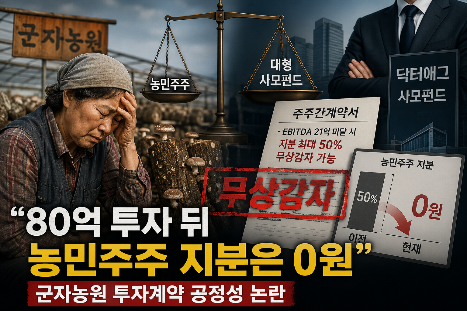“80억 투자 뒤 농민주주 지분은 0원”…군자농원 투자계약 공정성 논란